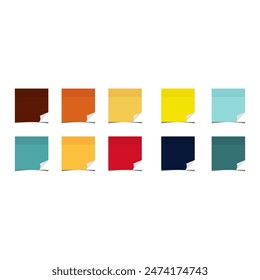 Colorful sheets for sticky notes on white background.
