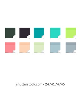 Colorful sheets for sticky notes on white background.