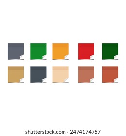 Colorful sheets for sticky notes on white background.