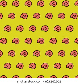 Colorful shell pattern.Hand drawn element.Perfect design for posters, cards, textile, web pages.