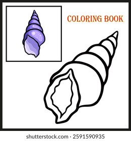 Colorful shellfish for coloring book