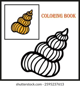 Colorful shellfish for coloring book