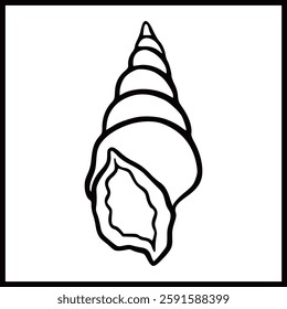 Colorful shellfish symbol line art