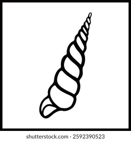 Colorful shellfish symbol line art