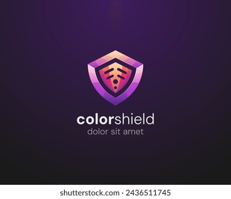 Colorful shield data technology logo