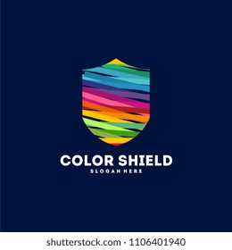 Colorful Shield logo designs concept vector, Abstract Shield logo template