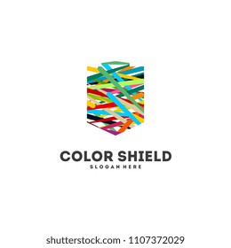 Colorful Shield logo designs concept vector, Abstract Shield logo template