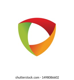 colorful shield logo icon vector illustration