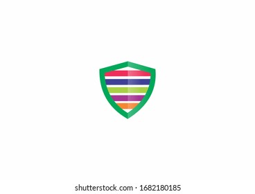 colorful shield protection logo vector logo illustration concept