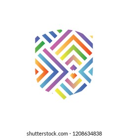 Colorful shield vector. Shield Icon Picture,  vector Flat, shield App and Web symbol.