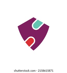 Logo del vector protector colorido. Logo para temas relacionados con la protección y la seguridad.
