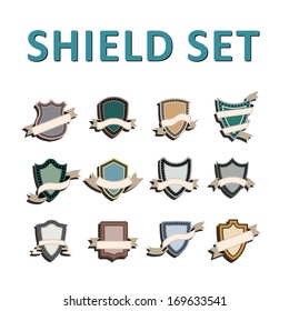 Colorful Shields and ribbons