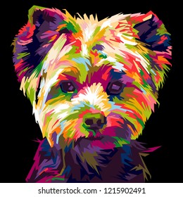 Colorful Shih-tzu Dog. Pop Art Illustration