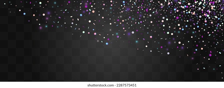 Farbenfroher Shine FallingFestivals Panorama-transparenter Hintergrund. Glitch Flying Confetti Postkarte. Feiern Sie Muster. Illustration zur Reflexion der Unabhängigkeit.