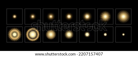 Colorful shine light FX. Shine effect sprite sheet for animation and motion design.