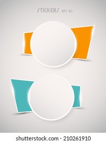 colorful shine rounded stickers. infographic concept.