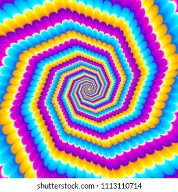 Colorful shining background. Optical illusion of movement.