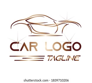 Colorful shining Car logo vector illustration with dummy text and tagline.