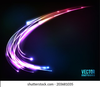 Colorful shining cosmic vector lights