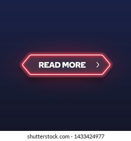 Colorful shining neon button, vector illustration