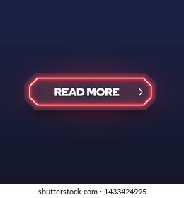 Colorful shining neon button, vector illustration