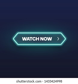 Colorful shining neon button, vector illustration