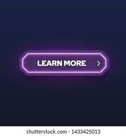 Colorful shining neon button, vector illustration