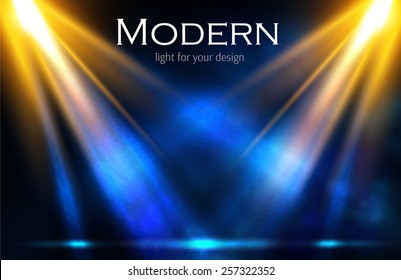 Colorful shining spotlight vector background.