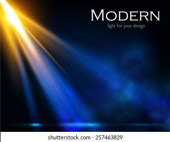 Colorful shining spotlight vector background.