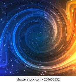 Colorful Shining Swirl Like Flow of Water and Light Fire Background. Vector Illustration for artwork, party flyers, posters, banners.
