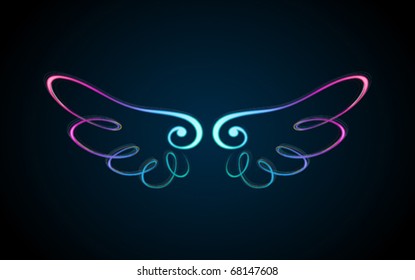 colorful shining wings ornament