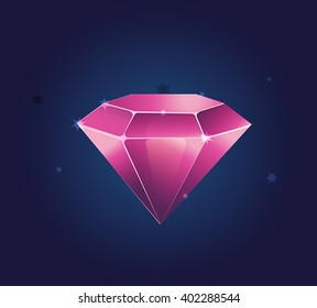 Colorful shiny bright crystal. ruby, diamond 