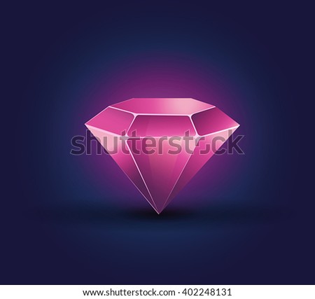 Colorful shiny bright crystal. ruby, diamond 