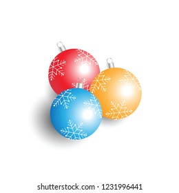 Colorful Shiny Christmas Ball Isolated Vector