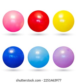 Colorful shiny glass balls 3d graphic. Precious beads. White background isolated.