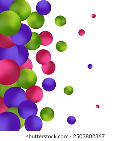 Colorful shiny glass balls 3d graphic. Precious beads. White background isolated.