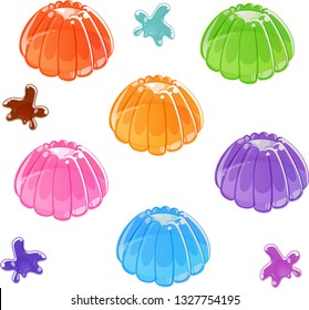 Colorful shiny jelly set. Isolated on white background