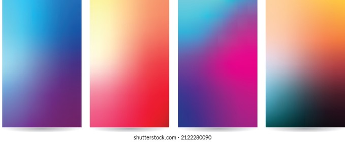 Colorful Shiny Mesh Backgrounds Set For Poster Flyer Banner Backdrop