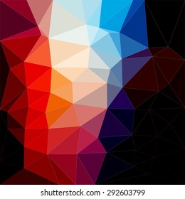 colorful shiny polygon, triangle, background, low poly, vector illustration.