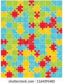 Colorful shiny puzzle, separate pieces