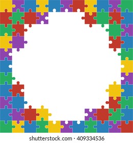 Colorful shiny puzzle vector illustration. Eps 10.
