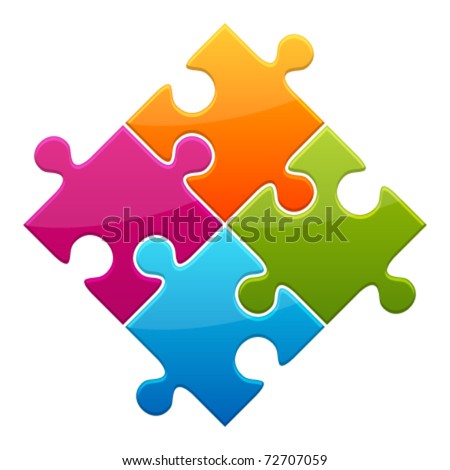 Colorful shiny puzzle vector illustration. Eps 10.