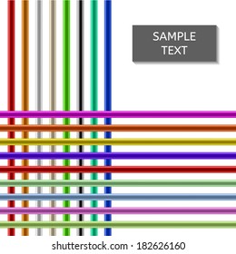 Colorful Shiny Rods Background. Banner Template for Business Presentation. Vector