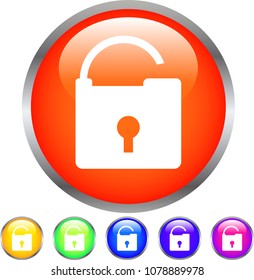 Colorful Shiny round butto...pened padlock mark set