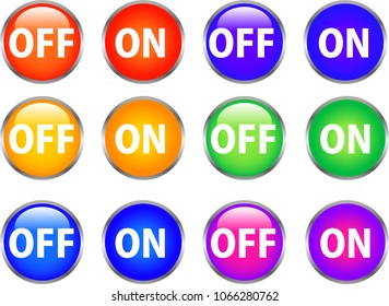 Colorful Shiny round switch button set