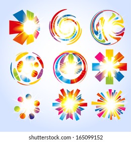 Colorful shiny shapes collection. Vector eps10