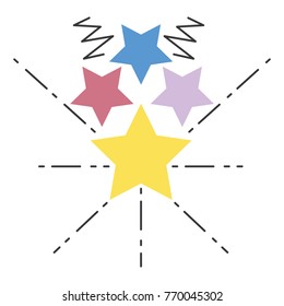 colorful shiny stars art to sky design