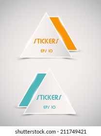 colorful shiny triangular stickers. infographic concept.