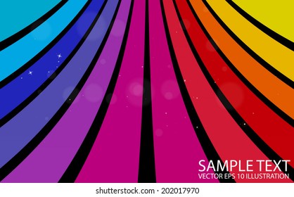 Colorful shiny vector background curvatures - Abstract rainbow color slide background  illustration