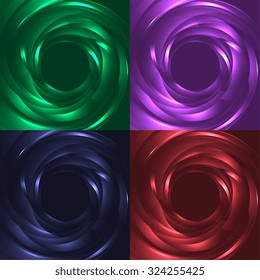 colorful shiny waves set vector design